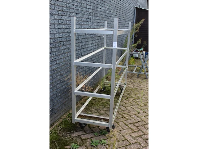 Aluminium transportrek afm. 190 x 56 x 156 cm - afbeelding 2 van  2