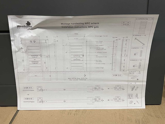 Aluminium tuindeur - antraciet - 183x93 cm - afbeelding 8 van  9