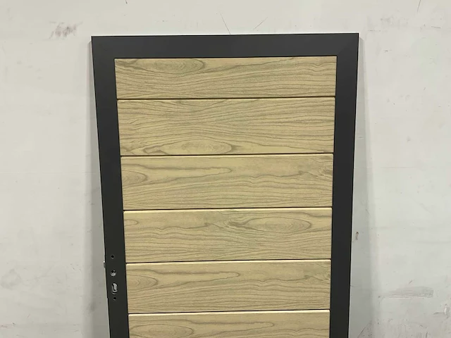 Aluminium tuindeur - houtlook eik - 183x93 cm - afbeelding 4 van  9