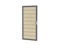 Aluminium tuindeur - houtlook eik - 183x93 cm - afbeelding 1 van  9