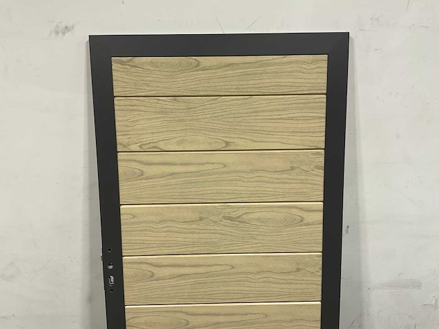 Aluminium tuindeur - houtlook eik - 183x93 cm - afbeelding 4 van  9