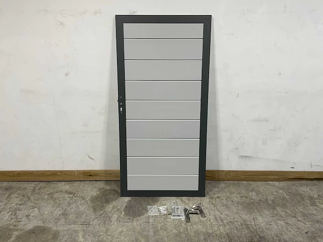 Aluminium tuindeur - lichtgrijs - 183x93 cm - afbeelding 2 van  9