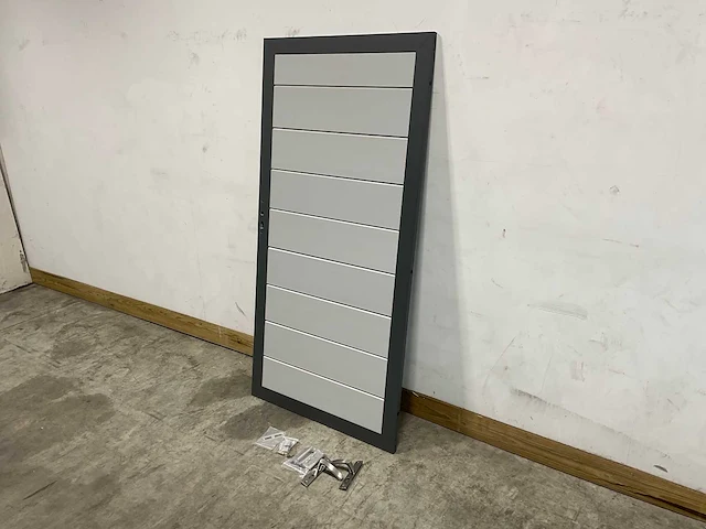 Aluminium tuindeur - lichtgrijs - 183x93 cm - afbeelding 3 van  9