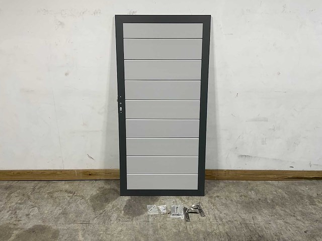 Aluminium tuindeur - lichtgrijs - 183x93 cm - afbeelding 2 van  9