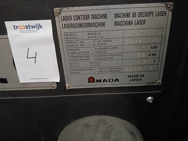 Amada - 2002 - quattro - lasersnijmachine - afbeelding 2 van  11