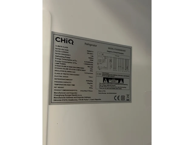 Amerikaanse koelkast 559 liter met waterdispenser chiq, fss559nei42d - afbeelding 4 van  12