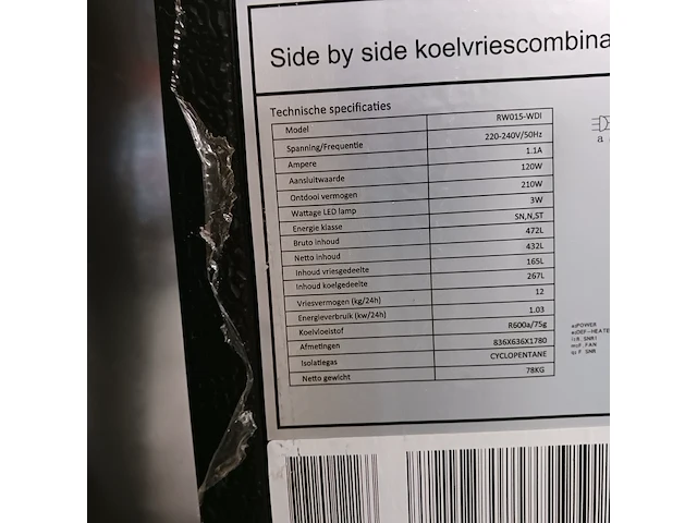 Amerikaanse koelkast no frost frilek, rw015-wd1, zwart - afbeelding 3 van  13