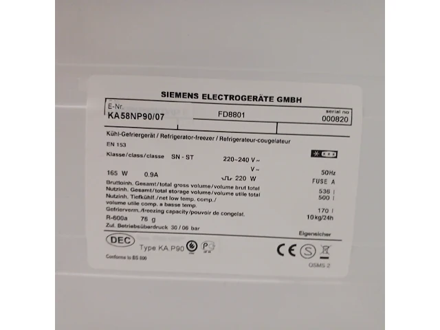 Amerikaanse koelkast, siemens, a++, grijs / chroom - afbeelding 14 van  15