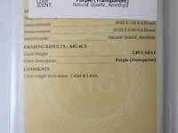 Amethyst 2.89ct aig certified - afbeelding 3 van  4