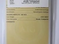 Amethyst 4.53ct aig certified - afbeelding 3 van  4
