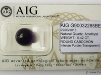 Amethyst 5.42ct aig certified - afbeelding 2 van  4