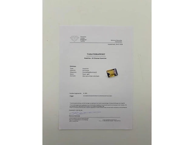 Ametrien - 18.32ct, paars/geel - afbeelding 4 van  5