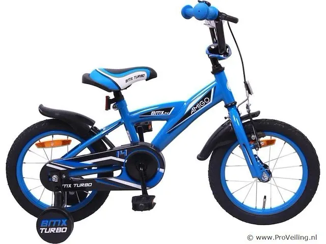 Amigo bmx turbo jongensfiets 14 inch met terugtraprem - kleur blauw (404623) - afbeelding 1 van  9