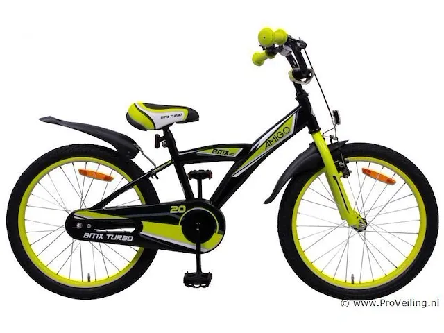Amigo bmx turbo jongensfiets 20 inch met terugtraprem - kleur zwart (272-412 crtns) - afbeelding 1 van  9