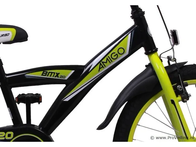 Amigo bmx turbo jongensfiets 20 inch met terugtraprem - kleur zwart (272-412 crtns) - afbeelding 3 van  9