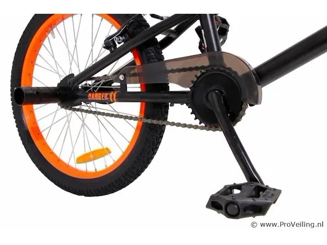 Amigo danger - bmx jongensfiets 20 inch - kleur zwart/oranje (405110) - afbeelding 4 van  6