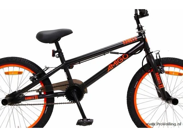 Amigo danger - bmx jongensfiets 20 inch - kleur zwart/oranje (405110) - afbeelding 2 van  6