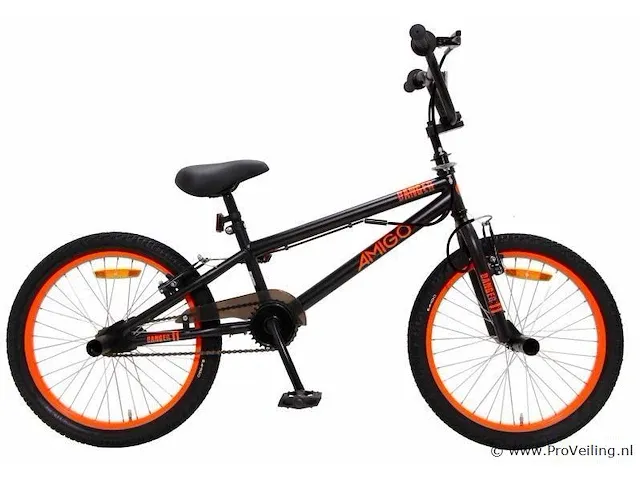 Amigo danger - bmx jongensfiets 20 inch - kleur zwart/oranje (405110) - afbeelding 3 van  6