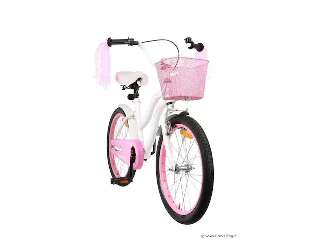Amigo flower meisjesfiets 20 inch met terugtraprem - kleur wit (422-538 crtns) - afbeelding 2 van  8