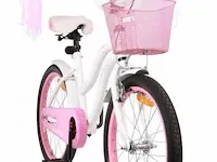 Amigo flower meisjesfiets 20 inch met terugtraprem - kleur wit (422-538 crtns) - afbeelding 2 van  8