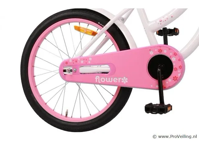 Amigo flower meisjesfiets 20 inch met terugtraprem - kleur wit (422-538 crtns) - afbeelding 3 van  8