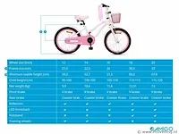 Amigo flower meisjesfiets 20 inch met terugtraprem - kleur wit (422-538 crtns) - afbeelding 7 van  8
