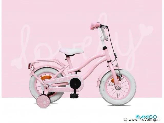 Amigo lovely meisjesfiets 12 inch met terugtraprem - kleur roze (270-405 crtns) - afbeelding 7 van  8