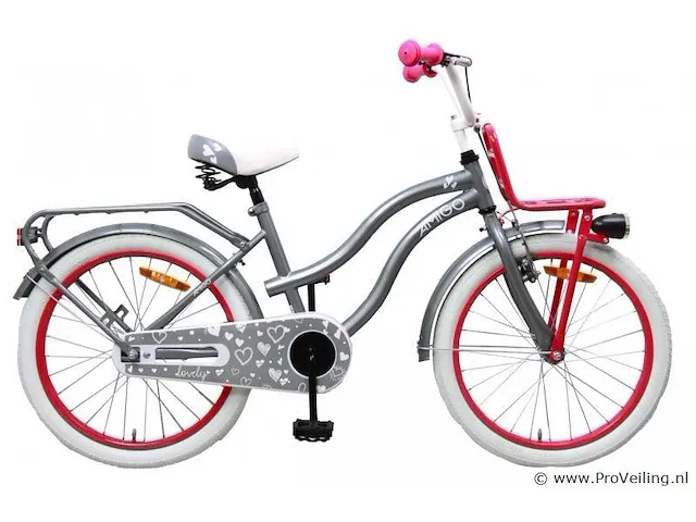 Amigo lovely meisjesfiets 20 inch met terugtraprem - kleur grijs (404845) - afbeelding 1 van  9