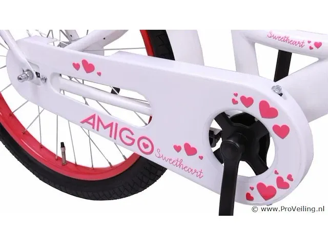 Amigo sweetheart meisjesfiets 18 inch met terugtraprem - kleur wit (109-180 crtns) - afbeelding 4 van  9