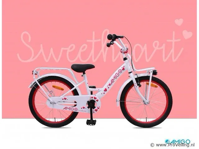 Amigo sweetheart meisjesfiets 18 inch met terugtraprem - kleur wit (109-180 crtns) - afbeelding 7 van  9