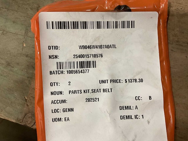 Amsafe seat belt parts kit - afbeelding 4 van  4