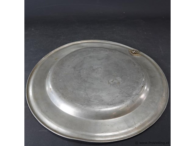 Amsing groningen grote antieke tinnen schotel - afbeelding 4 van  5