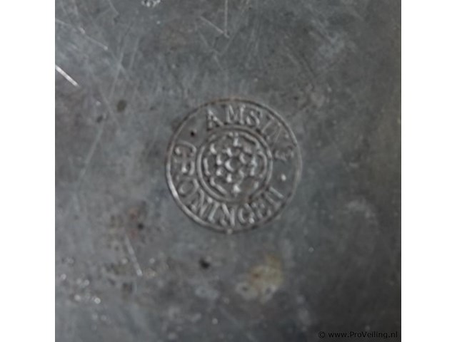 Amsing groningen grote antieke tinnen schotel - afbeelding 5 van  5