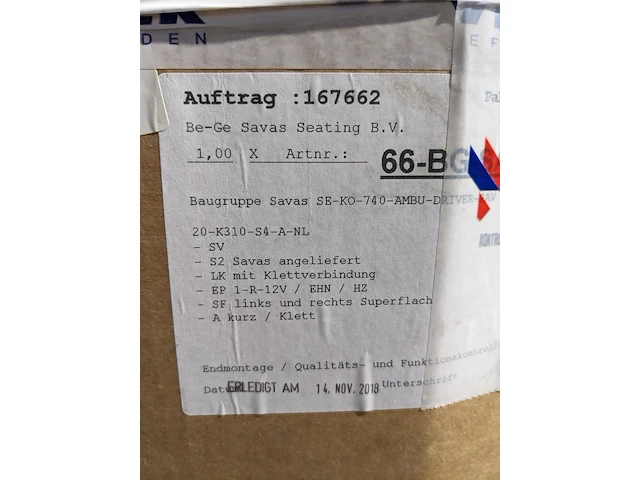 Amublance stoel, savas, se ko 840 ambu driver - afbeelding 8 van  8