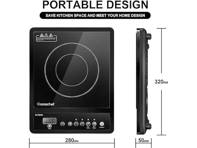 Amzchef enkele inductiekookplaat - afbeelding 3 van  4