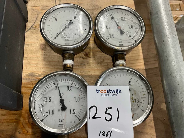 Analoge manometer (4x) - afbeelding 1 van  4