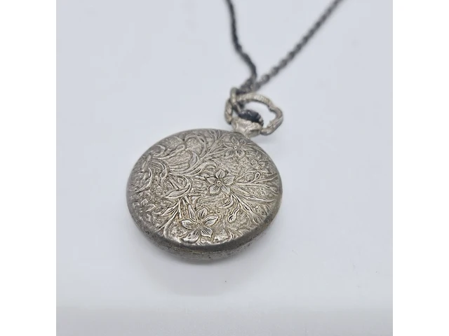 Ancre mechanisch zilveren zakhorloge met zilveren ketting - afbeelding 5 van  6