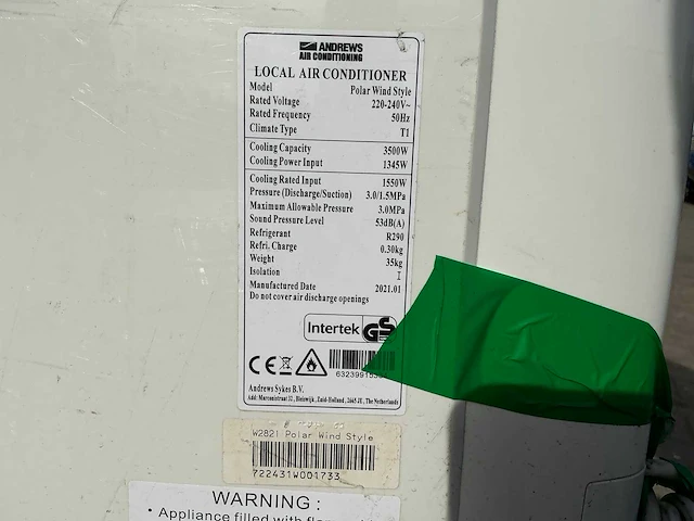 Andrews polar wind mobiele airco - afbeelding 3 van  4