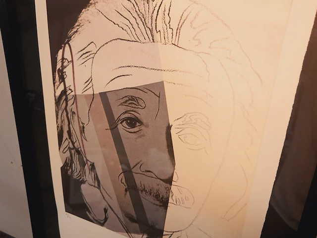 Andy warhol - lithograaf - ''albert einstein'' in nieuwe lijst - afbeelding 2 van  6