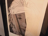Andy warhol - lithograaf - ''albert einstein'' in nieuwe lijst - afbeelding 2 van  6