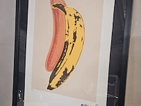 Andy warhol lithograaf - ''banana popart'' - in nieuwe lijst - afbeelding 1 van  6