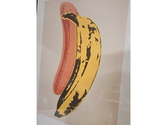 Andy warhol lithograaf - ''banana popart'' - in nieuwe lijst - afbeelding 2 van  6