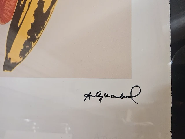 Andy warhol lithograaf - ''banana popart'' - in nieuwe lijst - afbeelding 3 van  6