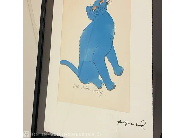 Andy warhol lithograaf - one blue pussy - afbeelding 1 van  4