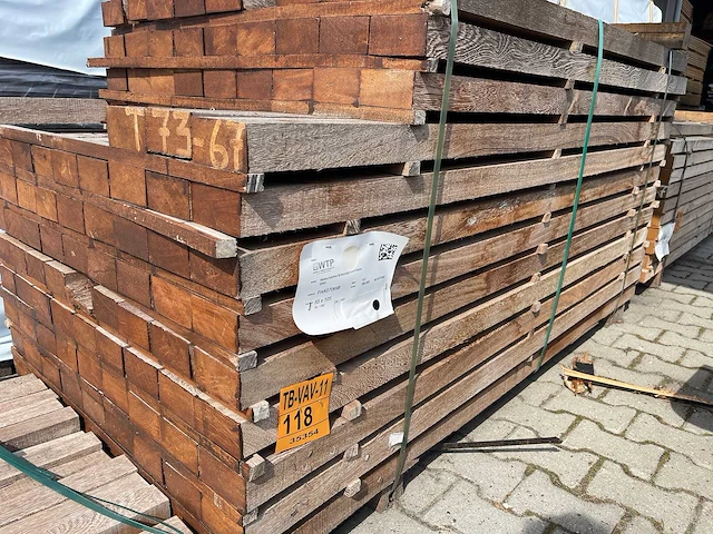Angelim pedra balken fijnbezaagd 1600-1900x105x55mm (102x) - afbeelding 2 van  3