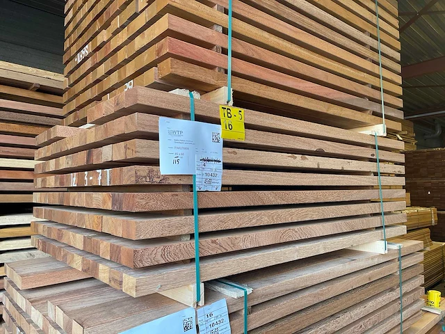 Angelim pedra hardhouten regels geschaafd 45x68mm, lengte 160cm (115x) - afbeelding 3 van  3