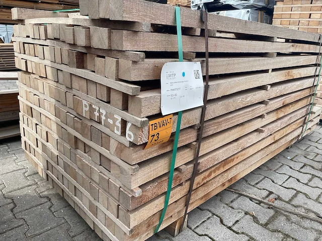 Angelim pedra palen fijnbezaagd 1850-2150x52x52mm (176x) - afbeelding 2 van  3