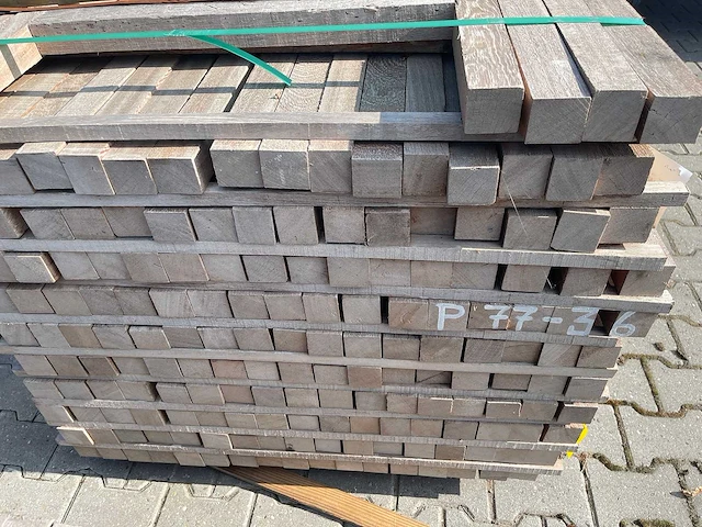 Angelim pedra palen fijnbezaagd 1850-2150x52x52mm (176x) - afbeelding 3 van  3