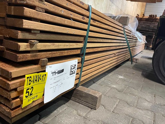 Angelim pedra planken geschaafd 2800-4950x145x21mm (87x) - afbeelding 2 van  3