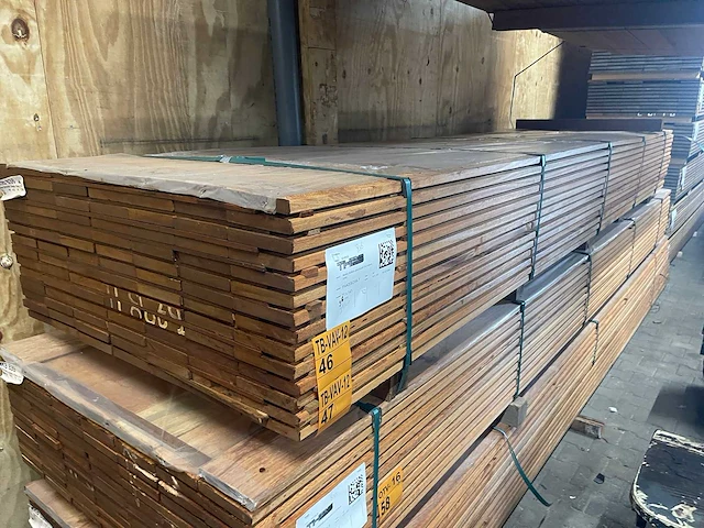 Angelim pedra planken geschaafd 4050x145x21mm (49x) - afbeelding 2 van  3